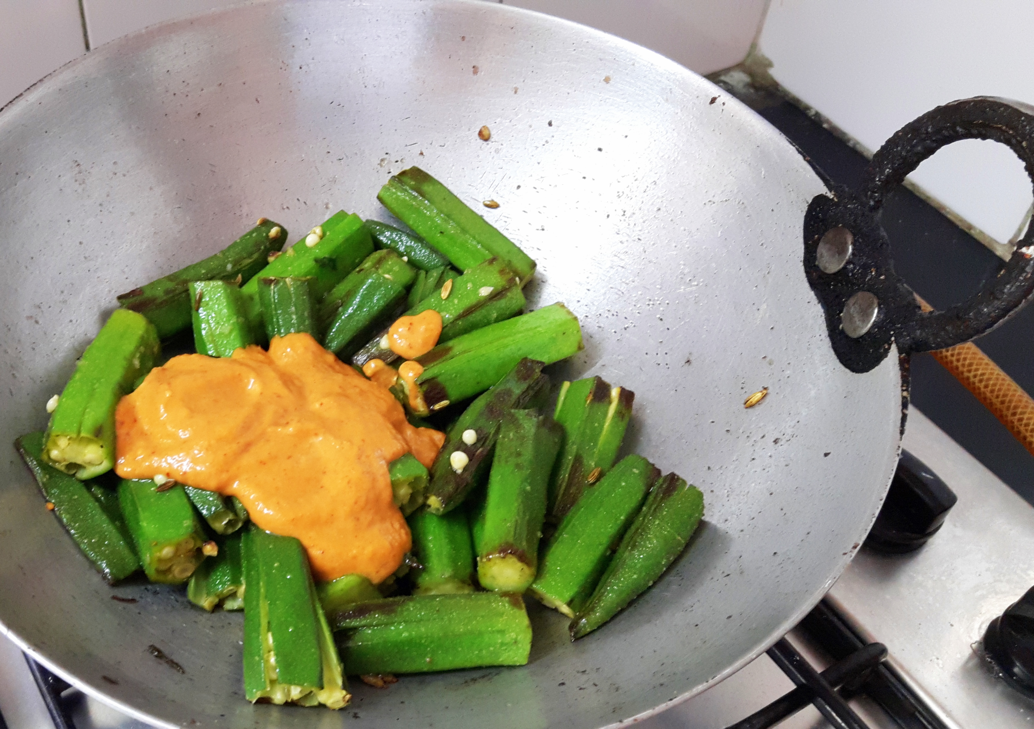 Add wet masala, salt and turmeric powder