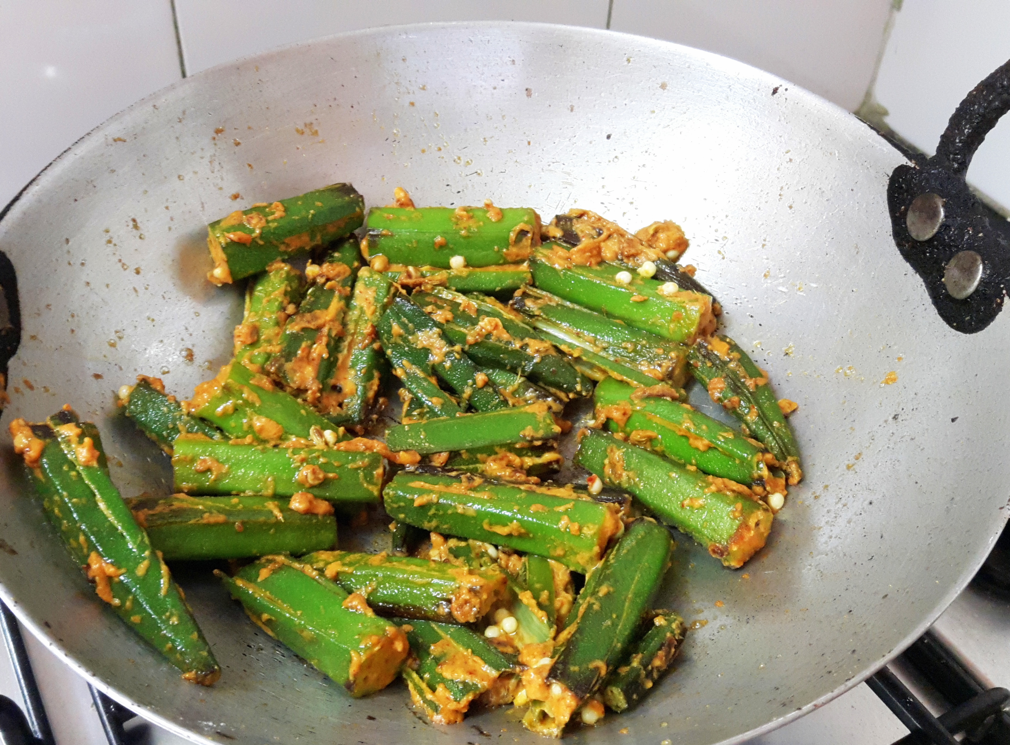Lower the heat and fry