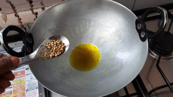 Add cumin seeds and crushed coriander