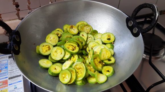 Fry until parawal is half done