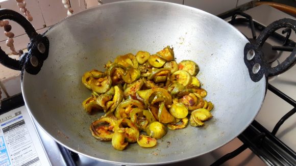 Parawal ka bhujia (pointed gourd fry)