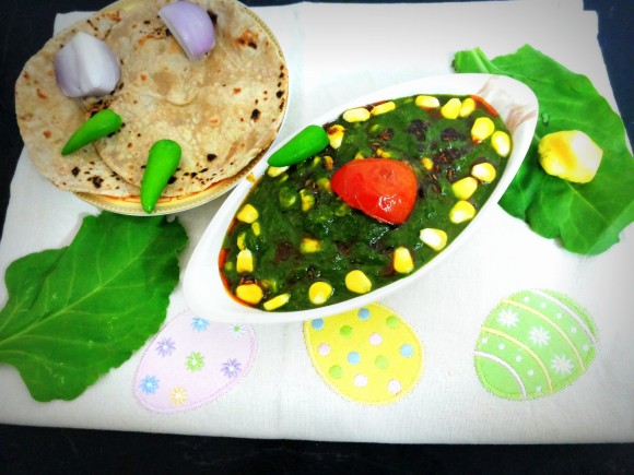 palak(spinach) corn curry