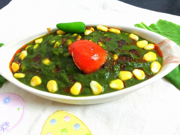 palak(spinach) corn curry