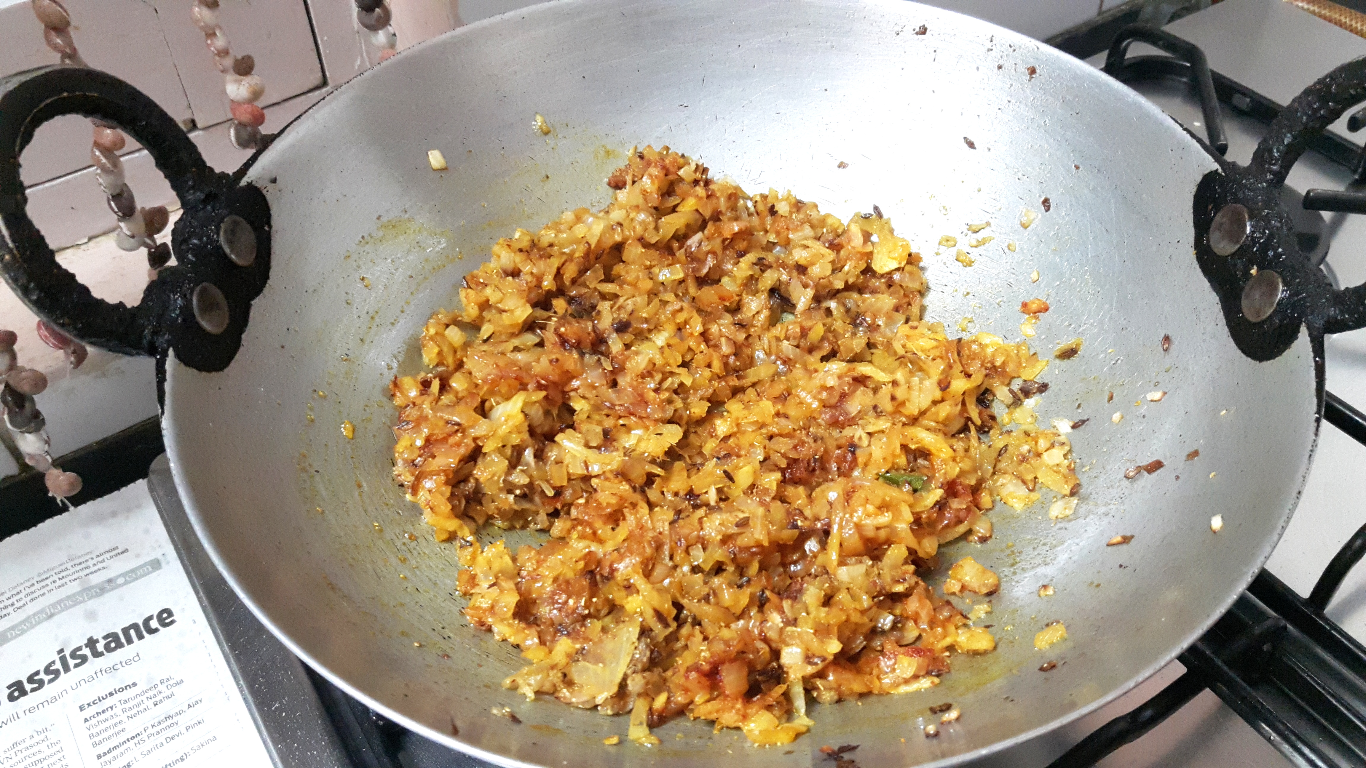 Fry till onion become light brown
