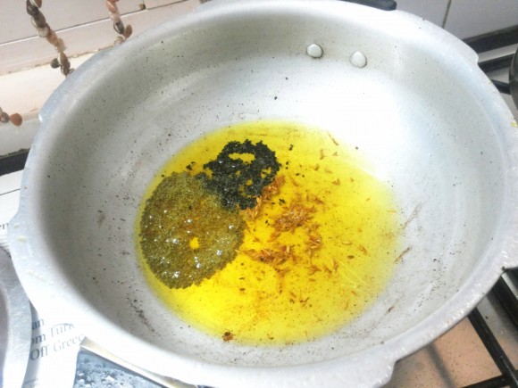 Add mustard seed, cumin seed and Kalongi 