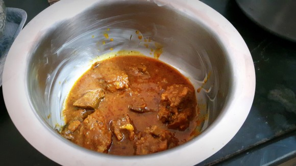 Add half of the mutton 
