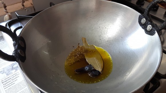 add cumin seeds and bay leaf.