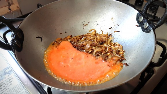 Add tomato onion and ginger paste