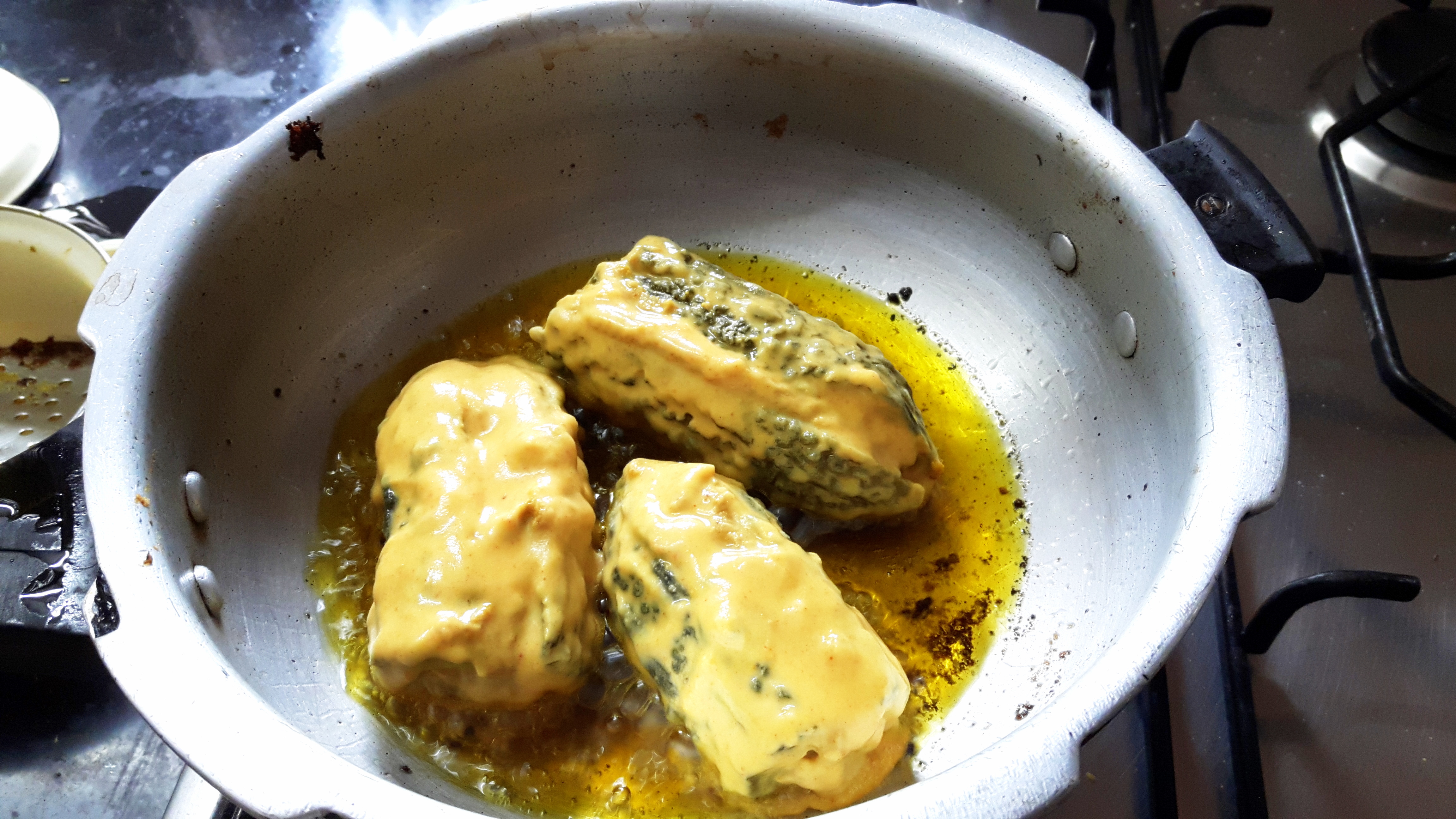 Deep fry the karela
