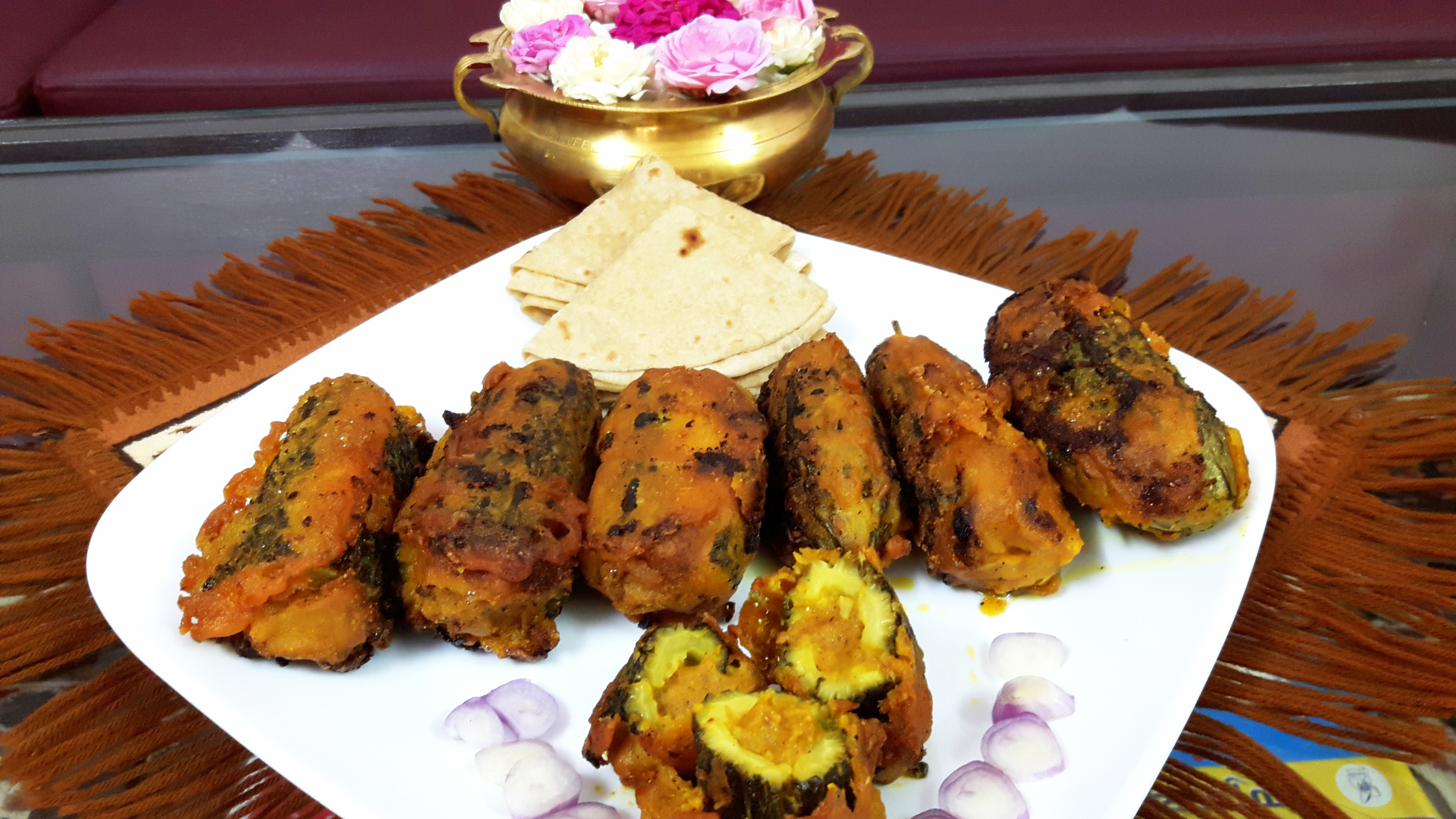 Stuff bitter gourd (karela) with mustard paste (dadi maa style)