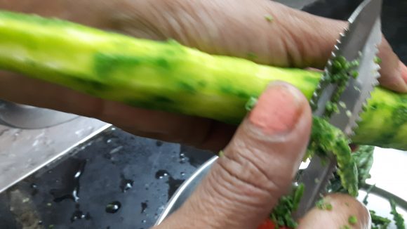 Peel the bitter gourd