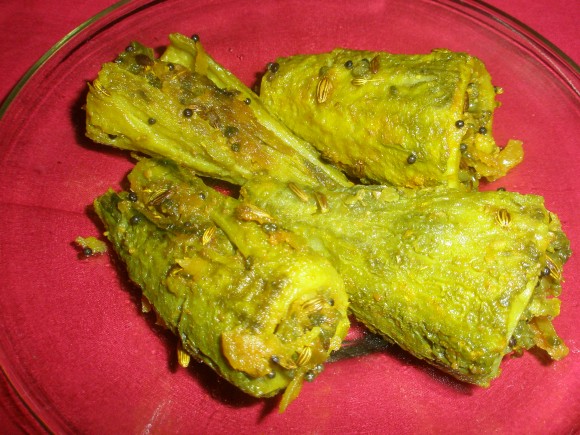 stuff karela without onion and garlic