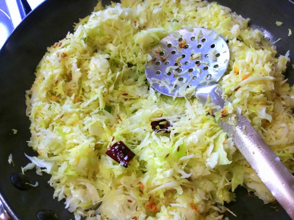 frying cabbage