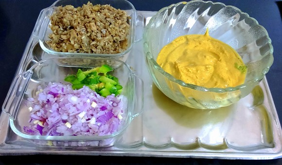 batter of banana flower pakoda