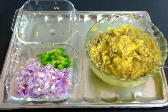 batter of banana flower pakoda