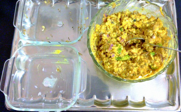 batter of banana flower pakoda