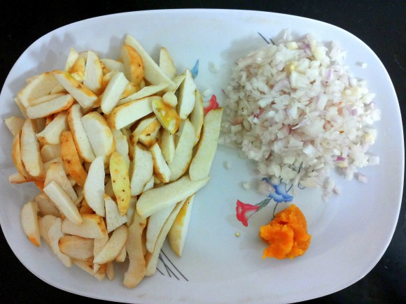 ingredients of taro root fry