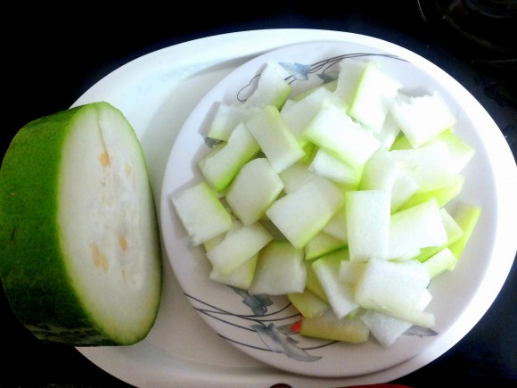 Ingredients of Ash gourd (winter melon) ki sabji 