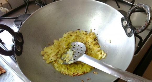 frying onion