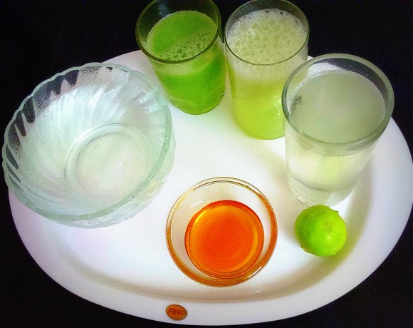 collected juice in a tumbler