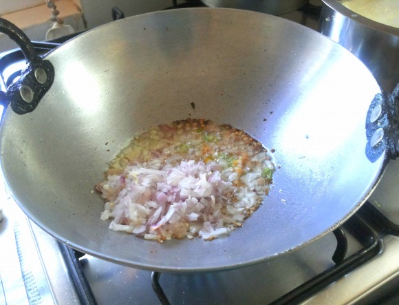 frying onion