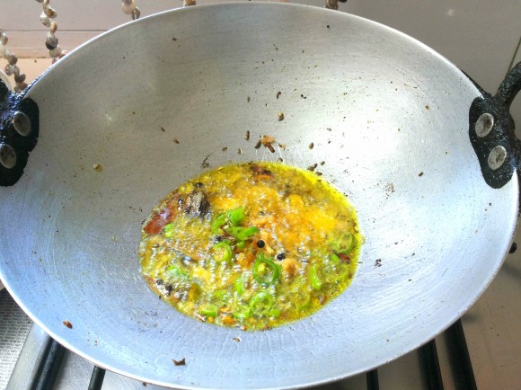 adding green chili