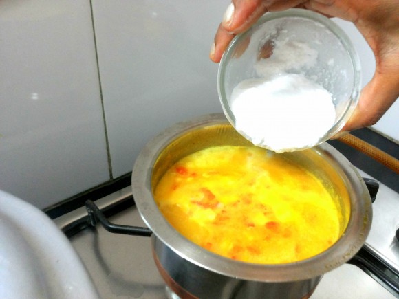 Adding coconut milk 