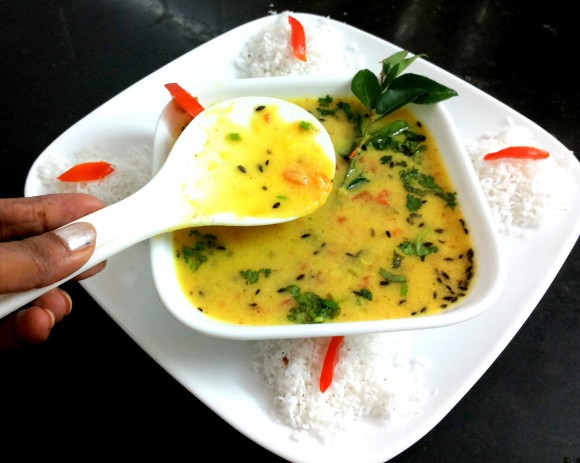 Moong dal with coconut milk (moong dal soup)