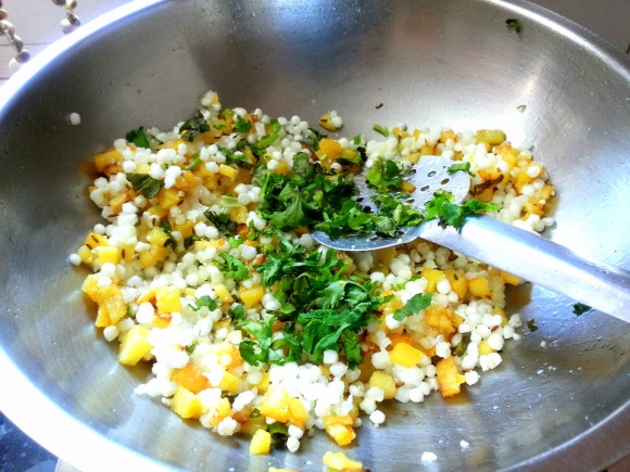 adding coriander leaves