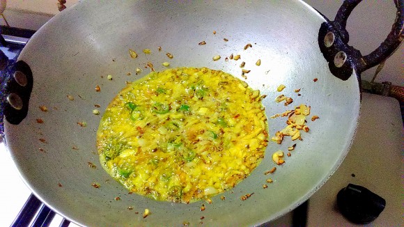 frying onion and chili