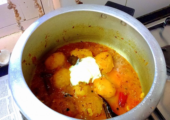 adding curd