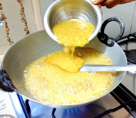 adding cooked dal
