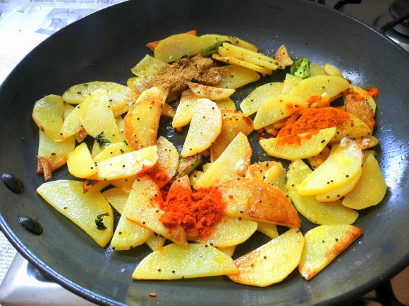 adding masala