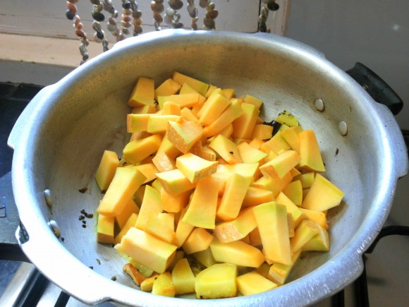 adding pumpkin
