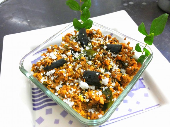 Banana flower sabji (south Indian style)