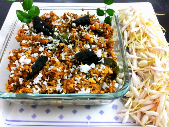 Banana flower sabji (south Indian style)