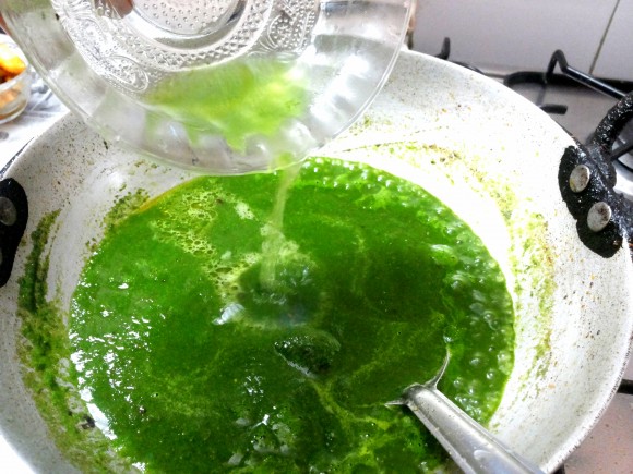 Adding half cup water