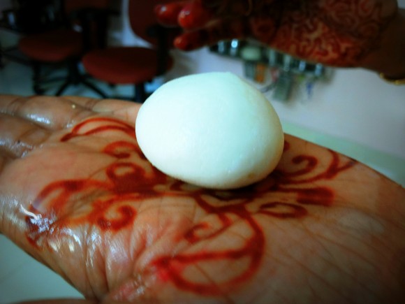 Make the lemon size ball 