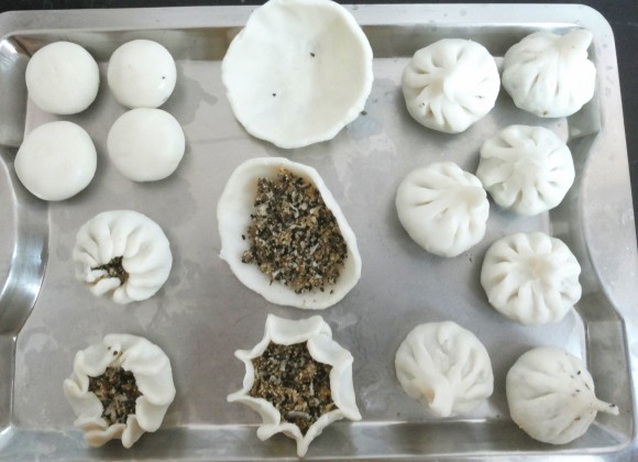 preparing modak shape
