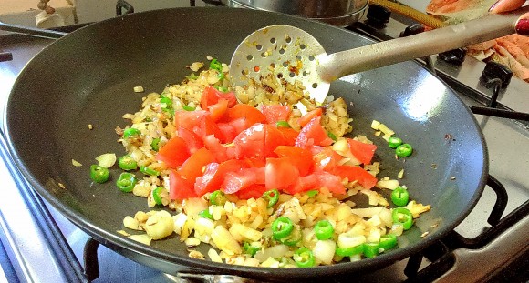 Adding tomato 