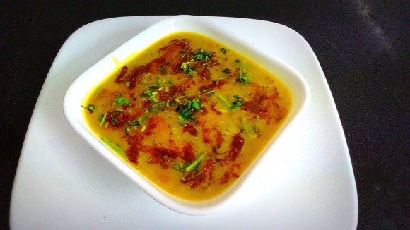 Moong dal (mung bean) with Gilki turai (luffa/sponge gourd)