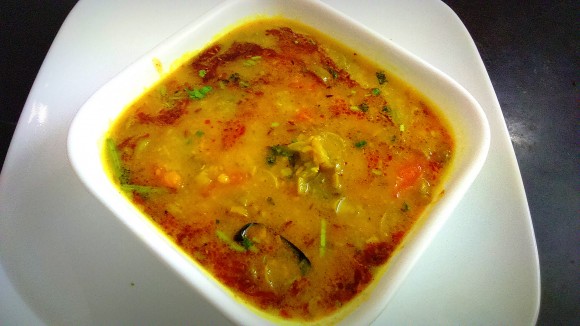 Moong dal (mung bean) with Gilki turai (luffa/sponge gourd)