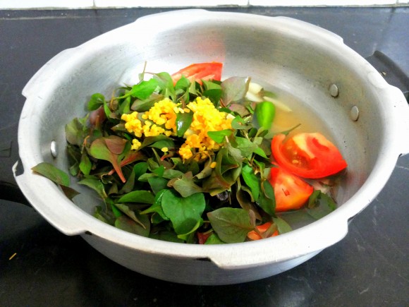 boiling the ingredients