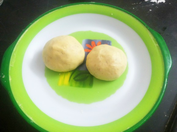 Divide dough into 2 parts 