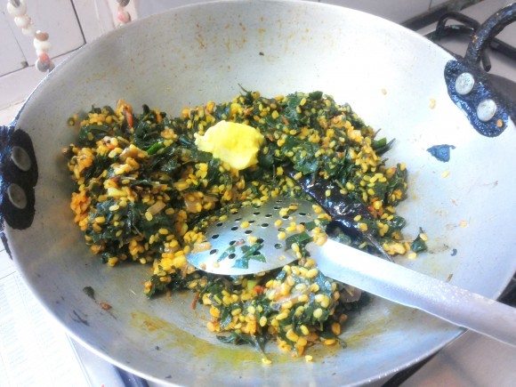 adding butter