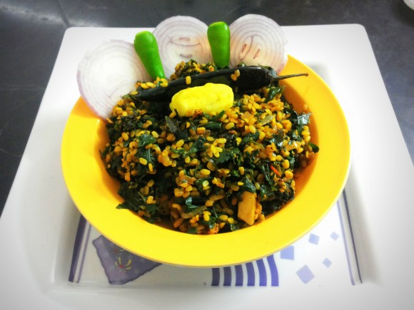 Poonnangani and mung dal