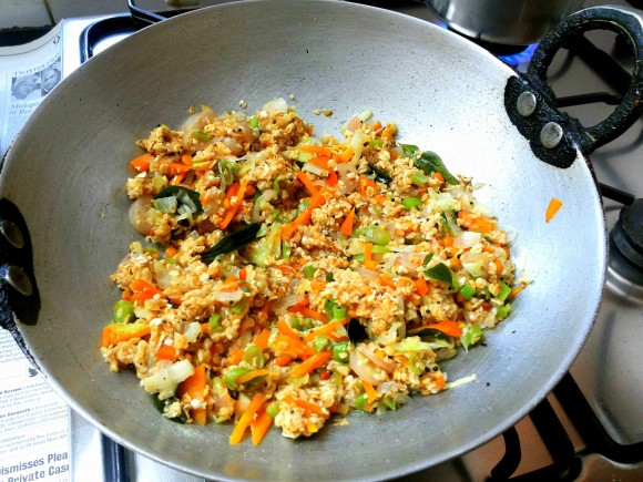 Vegetables oats upma