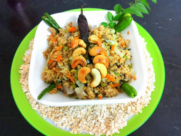 Vegetables oats upma