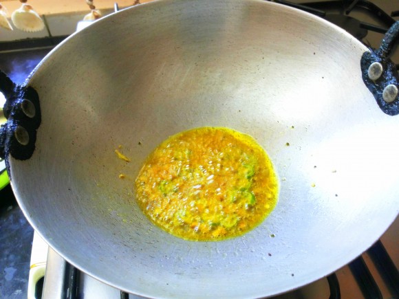 Add green chili and ginger