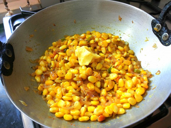 Finish off with Garam masala powder and butter